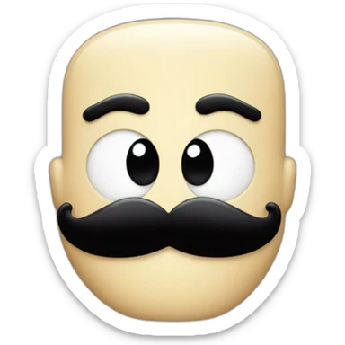 Charlie Chaplin toothbrush moustache sticker