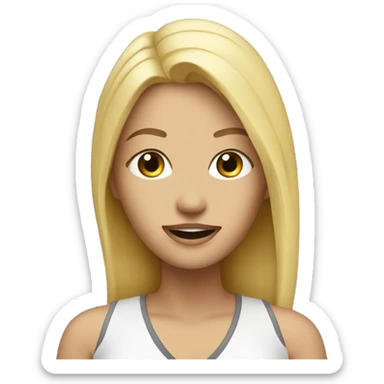 Blonde girl with a podcast microphone  sticker