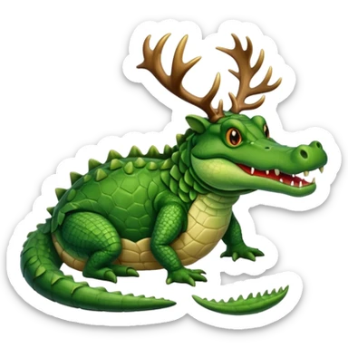 Alligator full body with antlers sticker