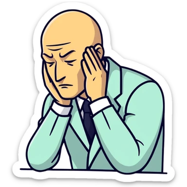 Facepalm emoji with Professor X from Xmen sticker