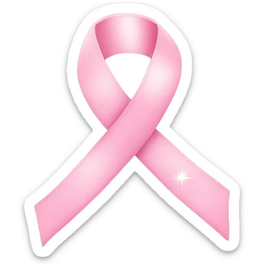 soft pink ribbon with sparkles sticker