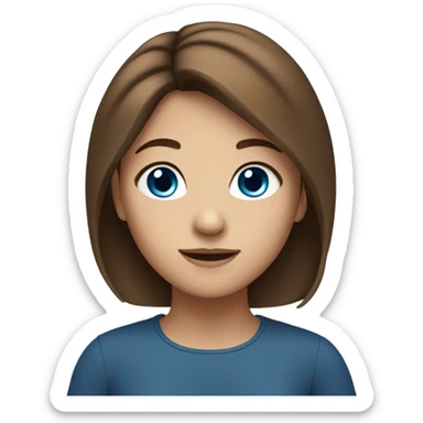 A girl with brown hair and blue eyse  sticker