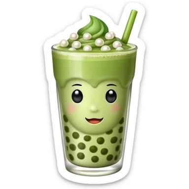 show me matcha boba tea latte sticker