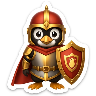 Add gold accents to the knight armor, keep the background transparent. Maintain the original style and details of the knight armor while enhancing it with elegant gold accents. sticker