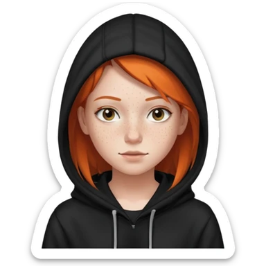 hacker girl with black hoodie sticker