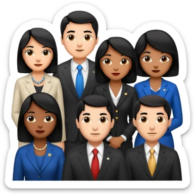 congressional meeting of people with black hair sticker
