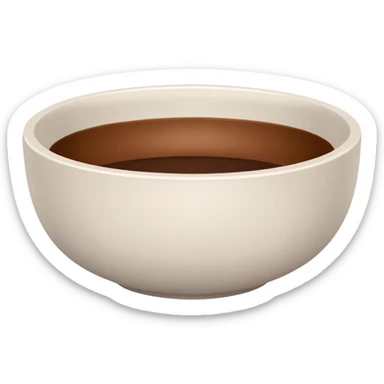 white bowl with a simple brown color inside, no liquid or gloss sticker