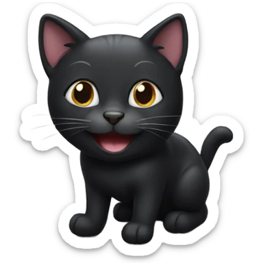 Happy black cat  sticker