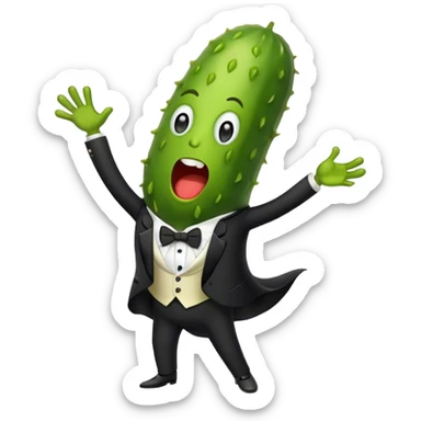 Screaming Pickle in a Tuxedo Emoji  sticker
