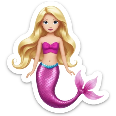 barbie merliah summers with a pink mermaid tail sticker