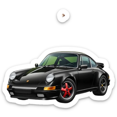 Create a black Porsche 911 in authentic Apple emoji style.

 sticker