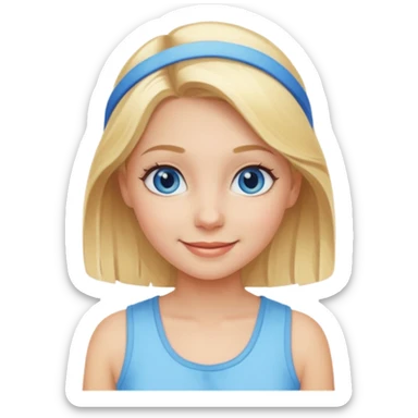 blonde hair blue eyes girl summer sticker