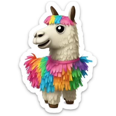 Colorful llama piñata sticker