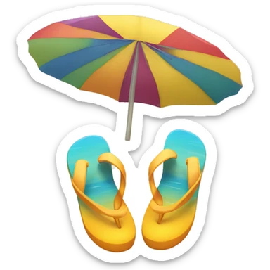 sun with flip flops sticker