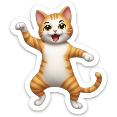 cat dancing sticker