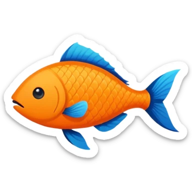 fish in ios style minimalistic sticker