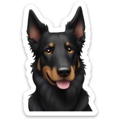 Beauceron crossbred border collie completely black with short hair sticker