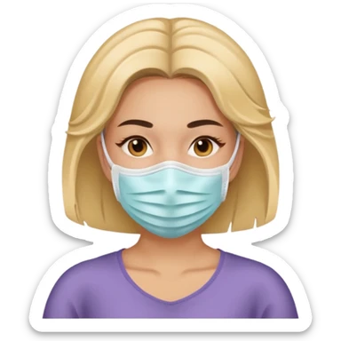 Lady with face mask spa beauty full face relaxing sticker