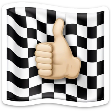 Thumbs up checkered black and white race flag colored with “damn right I do! “ quote on it  sticker