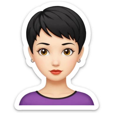 mujer pelo negro pixie cut sticker