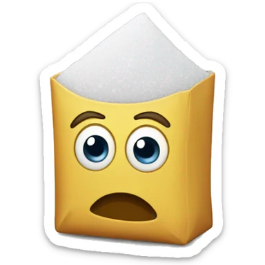 salt packet with a stern expression sticker
