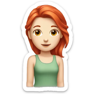 young white girl with red hair sticker