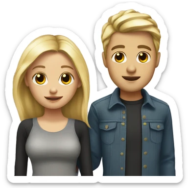 Blonde girl with her boyfriend  sticker