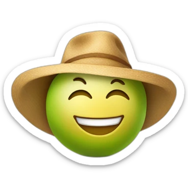 Une pomme portant un chapeau en riant sticker