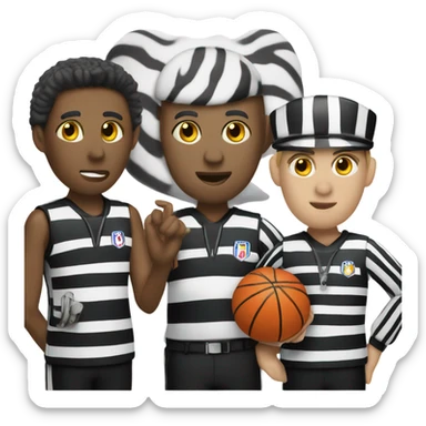 Basketball ref with a zebra’s head sticker