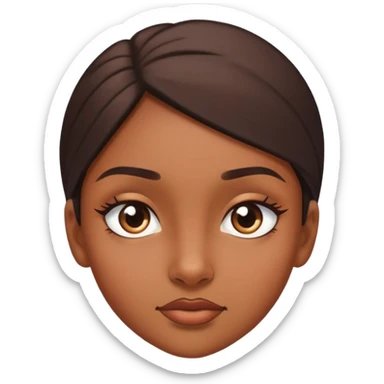 Brown skin girl with one eyebrow up side eye  sticker