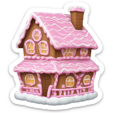 Pink gingerbread house sticker