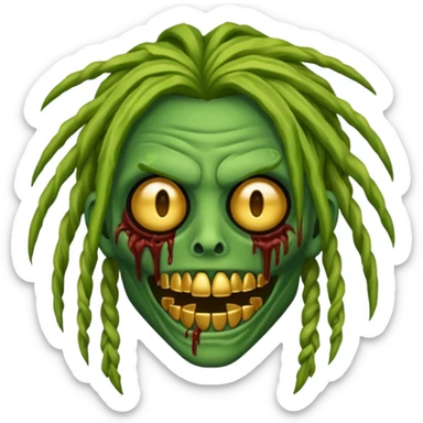 zombie emoji with grillz and freeforms sticker