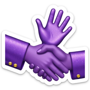 Glitter Purple and Cian handshake sticker
