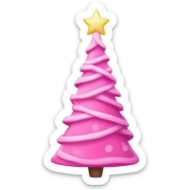 pink Christmas tree sticker