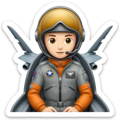 fighter jet in the sky with pilot inside  sticker