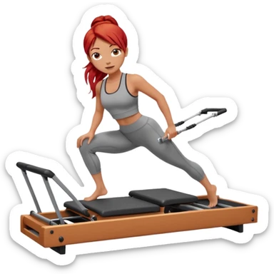 Pilates + red hair + white girl + reformer sticker