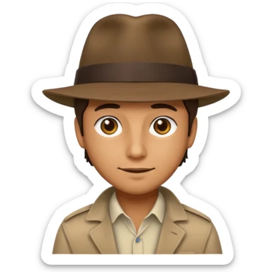 Chat visage humain qui porter pun chapeau sticker