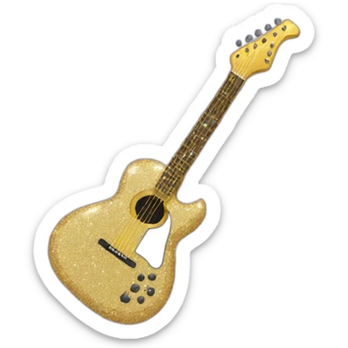 sparkly guitar sticker