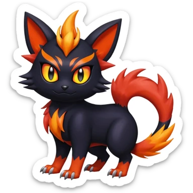 Noibat-Nargacuga-Litten-Torracat-fusion-Fakemon-Pokémon-creature  sticker