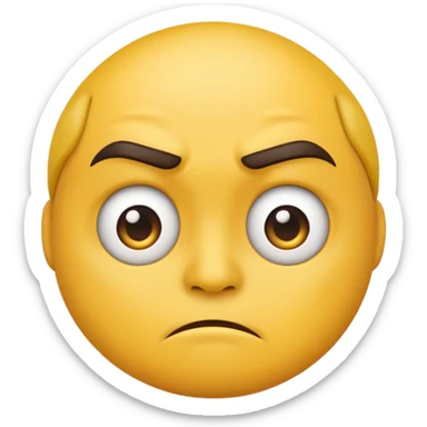 Traditional emoji with annoyed sides sticker