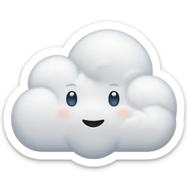 Apple emoji style cloud, inspired by Disney animation, soft, rounded sticker