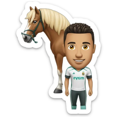 Ronaldo a côté d'un cheval sticker