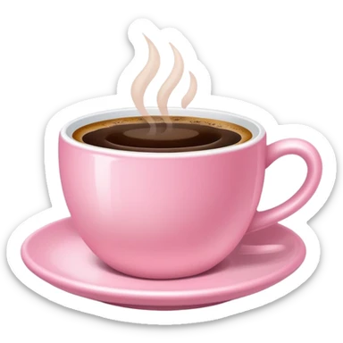 aesthetic cup of coffee baby pink no hot steams on top and no face sticker