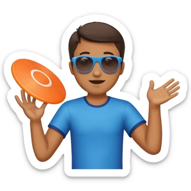 man throwing a frisbee sticker