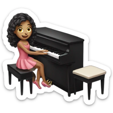 pianist girl with piano sticker