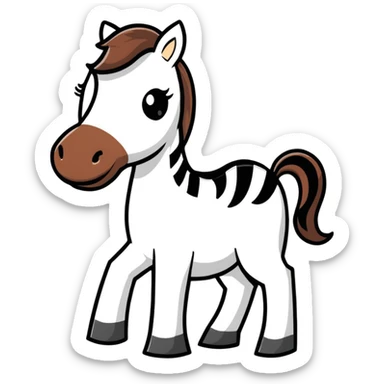 Horse with a zebra  sticker