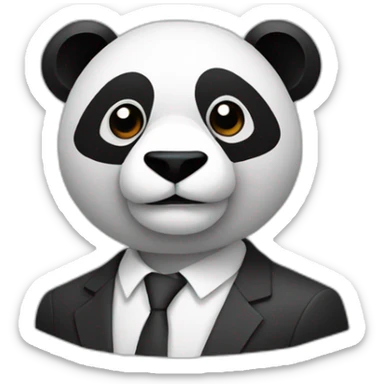 The head is a polygonal panda and the upper body is a suit. sticker