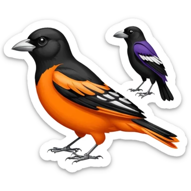 Baltimore Oriole and Baltimore Raven  logos sticker
