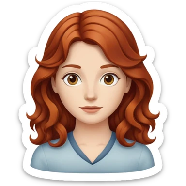 Rousse aux cheveux long et ondulé  sticker