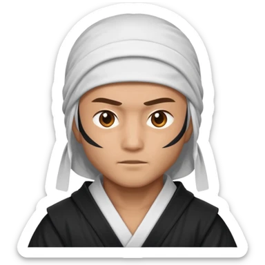 All white ninja with robe and light brown skin color sticker